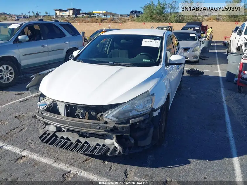 2016 NISSAN SENTRA VIN 3N1AB7APXGY259391 — фото 2