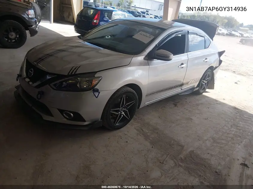 2016 NISSAN SENTRA VIN 3N1AB7AP6GY314936 — фото 2