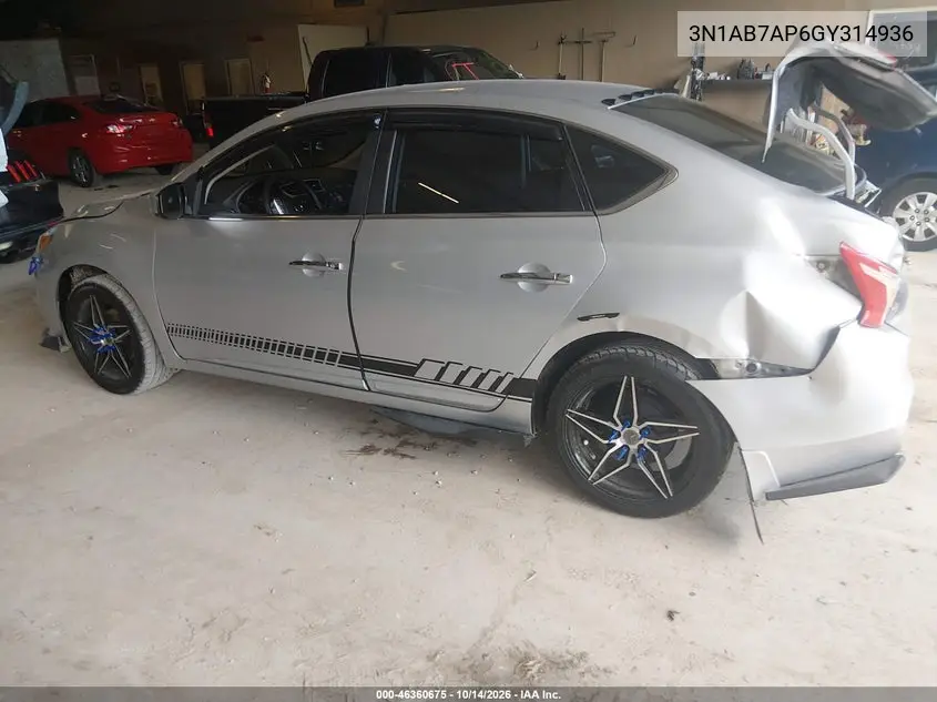 2016 NISSAN SENTRA VIN 3N1AB7AP6GY314936 — фото 3