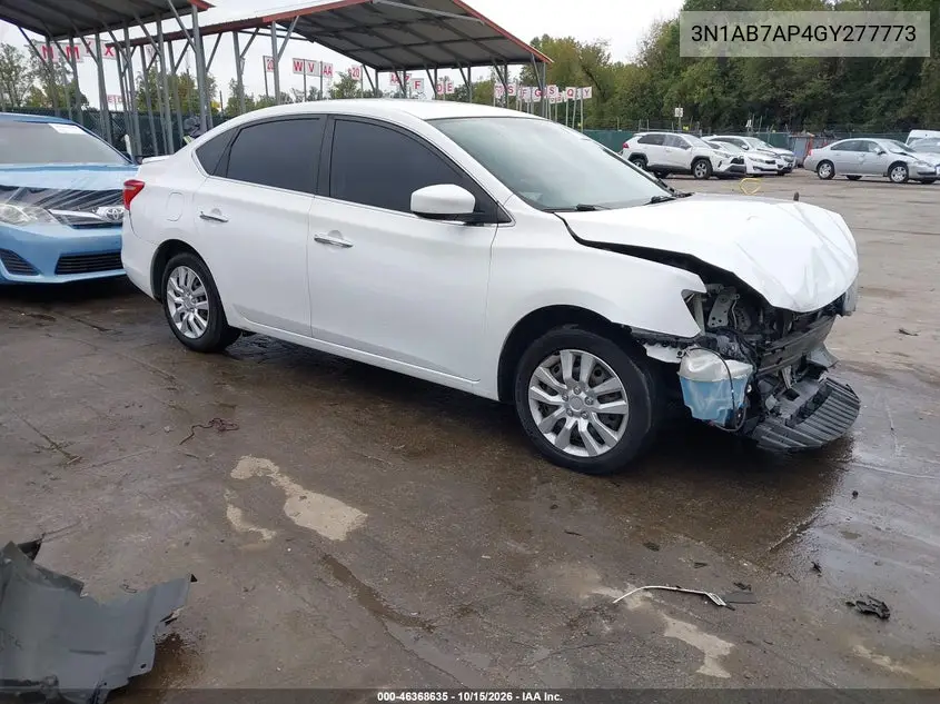 NISSAN SENTRA 2016, VIN 3N1AB7AP4GY277773