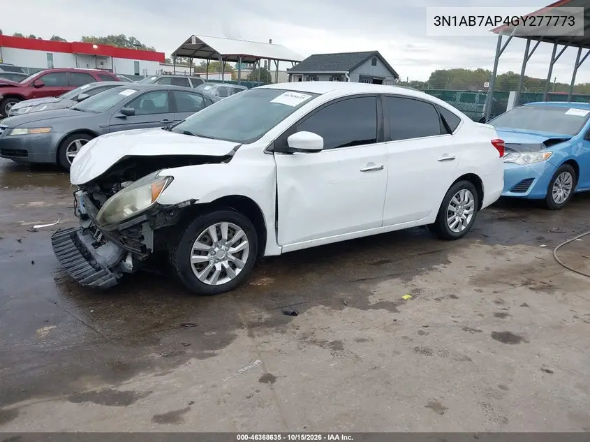 2016 NISSAN SENTRA VIN 3N1AB7AP4GY277773 — фото 2