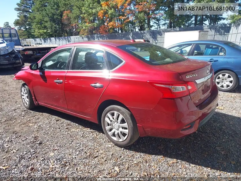 2016 NISSAN SENTRA VIN 3N1AB7AP1GL681000 — фото 3
