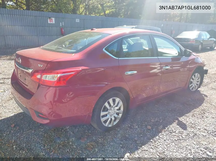 2016 NISSAN SENTRA VIN 3N1AB7AP1GL681000 — фото 4