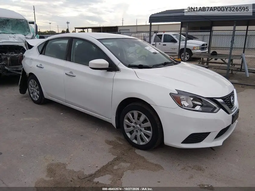 NISSAN SENTRA 2016, VIN 3N1AB7AP0GY326595