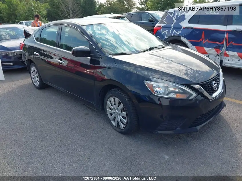 NISSAN SENTRA 2017, VIN 3N1AB7AP6HY367198