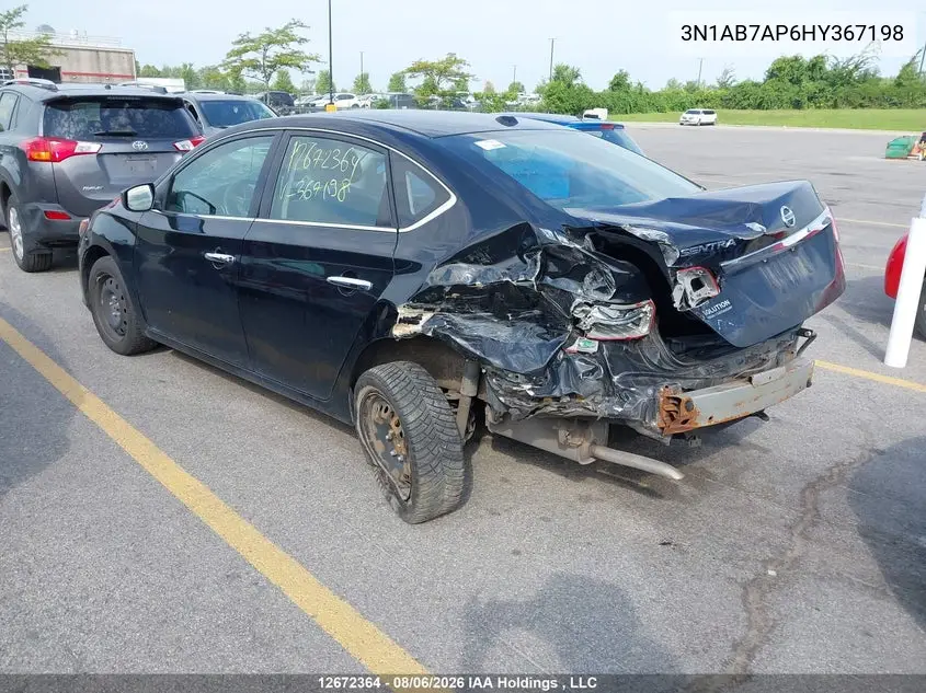 2017 NISSAN SENTRA VIN 3N1AB7AP6HY367198 — фото 3