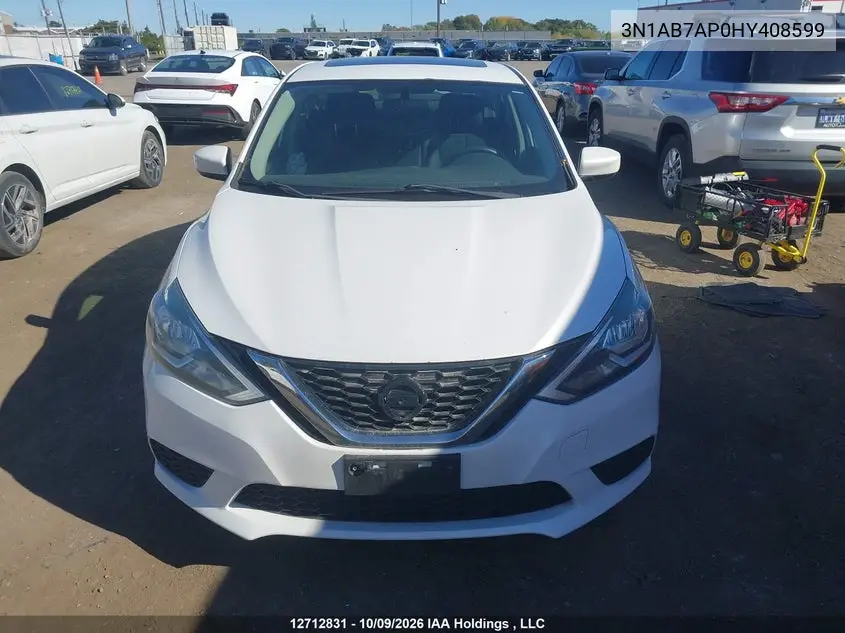 2017 NISSAN SENTRA VIN 3N1AB7AP0HY408599 — фото 12