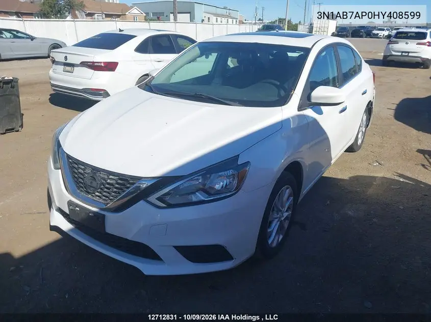 2017 NISSAN SENTRA VIN 3N1AB7AP0HY408599 — фото 2