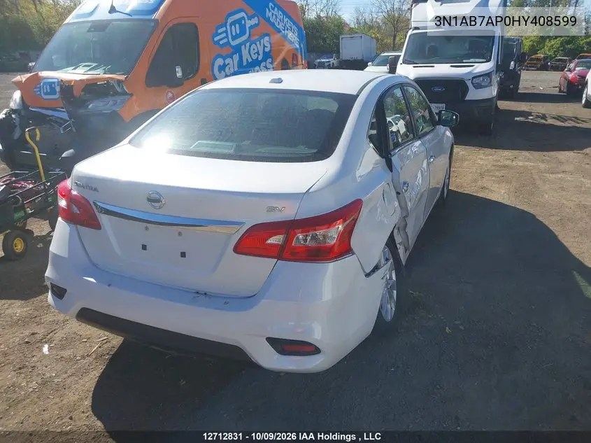 2017 NISSAN SENTRA VIN 3N1AB7AP0HY408599 — фото 4