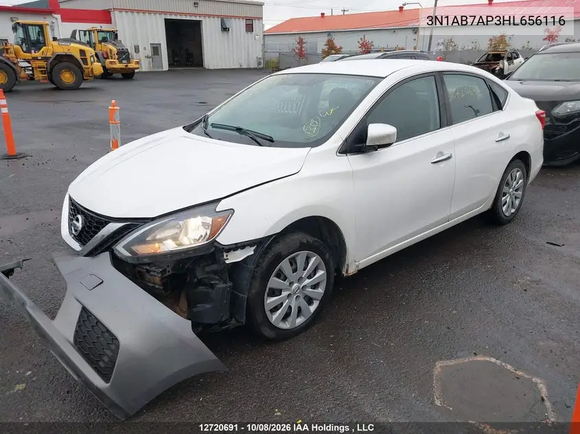 2017 NISSAN SENTRA VIN 3N1AB7AP3HL656116 — фото 2