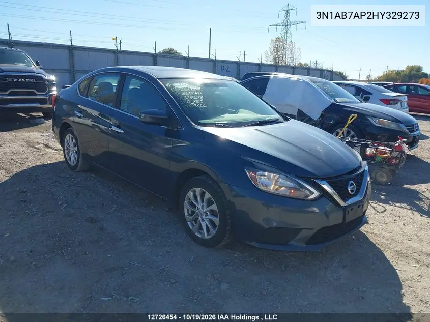 NISSAN SENTRA 2017, VIN 3N1AB7AP2HY329273
