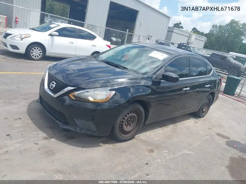 2017 NISSAN SENTRA VIN 3N1AB7APXHL671678 — фото 2
