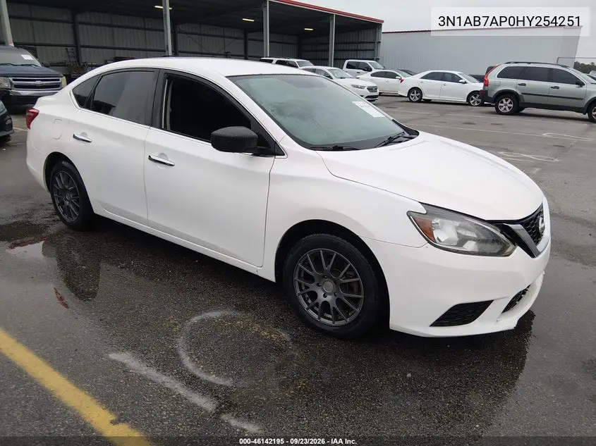 NISSAN SENTRA 2017, VIN 3N1AB7AP0HY254251