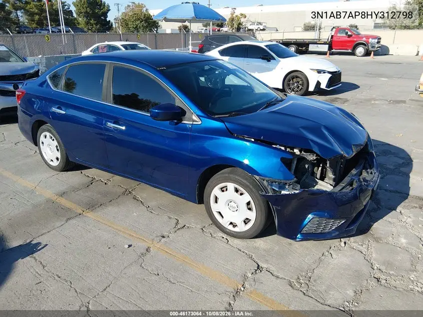 NISSAN SENTRA 2017, VIN 3N1AB7AP8HY312798