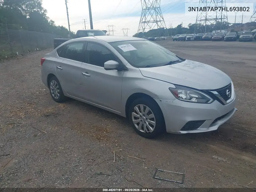 NISSAN SENTRA 2017, VIN 3N1AB7AP7HL693802