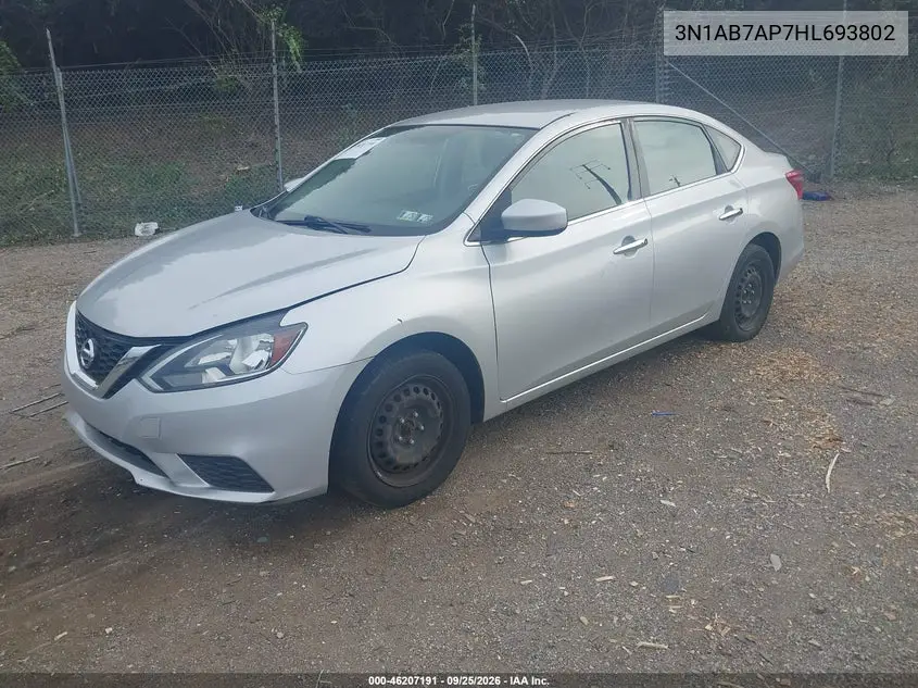 2017 NISSAN SENTRA VIN 3N1AB7AP7HL693802 — фото 2