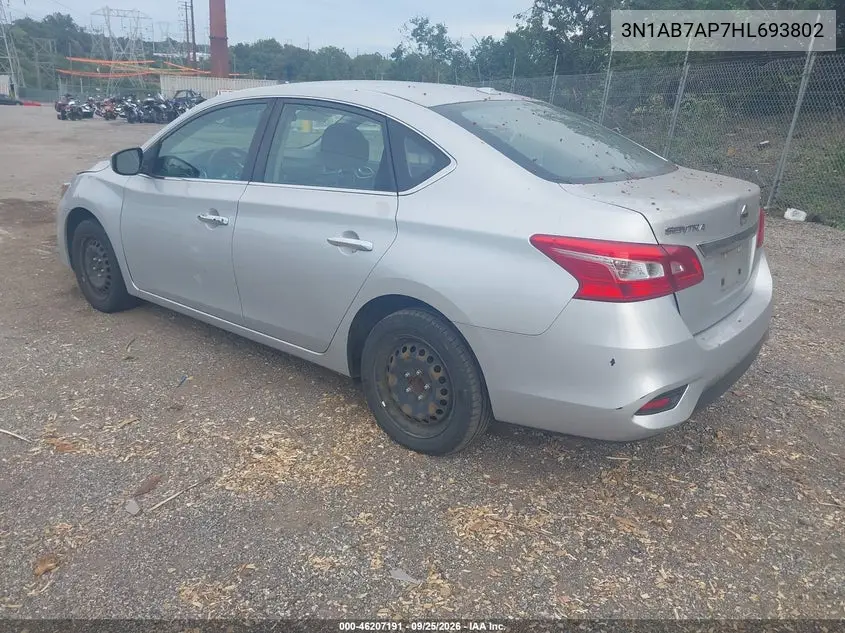2017 NISSAN SENTRA VIN 3N1AB7AP7HL693802 — фото 3