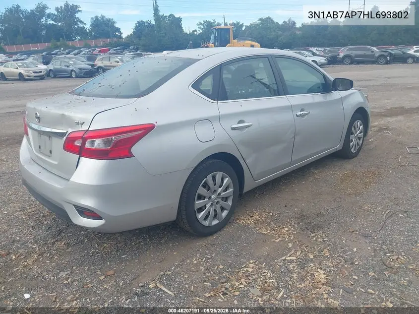 2017 NISSAN SENTRA VIN 3N1AB7AP7HL693802 — фото 4
