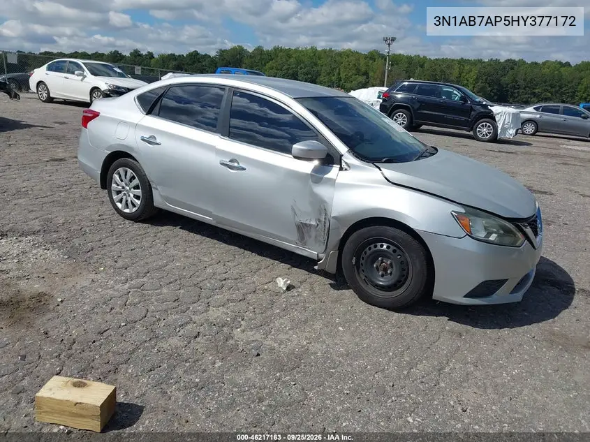 NISSAN SENTRA 2017, VIN 3N1AB7AP5HY377172