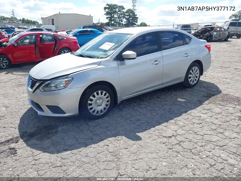 2017 NISSAN SENTRA VIN 3N1AB7AP5HY377172 — фото 2