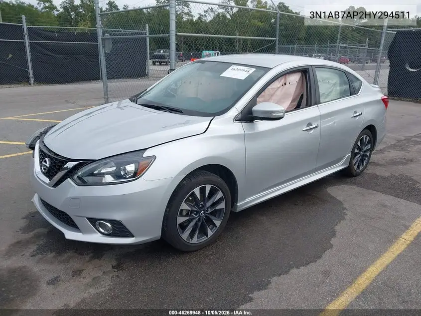 2017 NISSAN SENTRA VIN 3N1AB7AP2HY294511 — фото 2