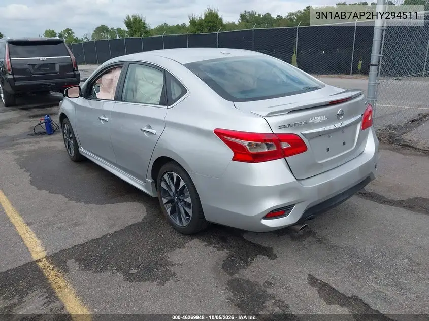 2017 NISSAN SENTRA VIN 3N1AB7AP2HY294511 — фото 3