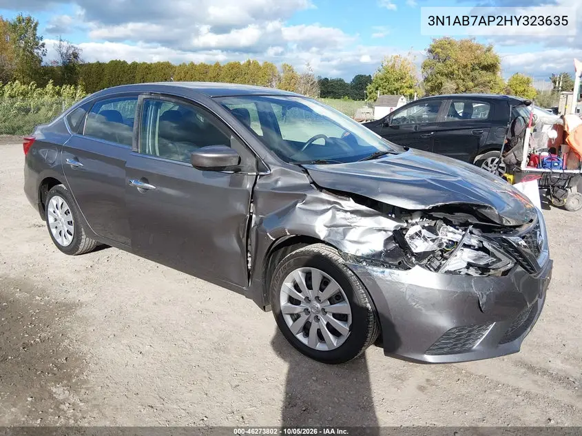 NISSAN SENTRA 2017, VIN 3N1AB7AP2HY323635