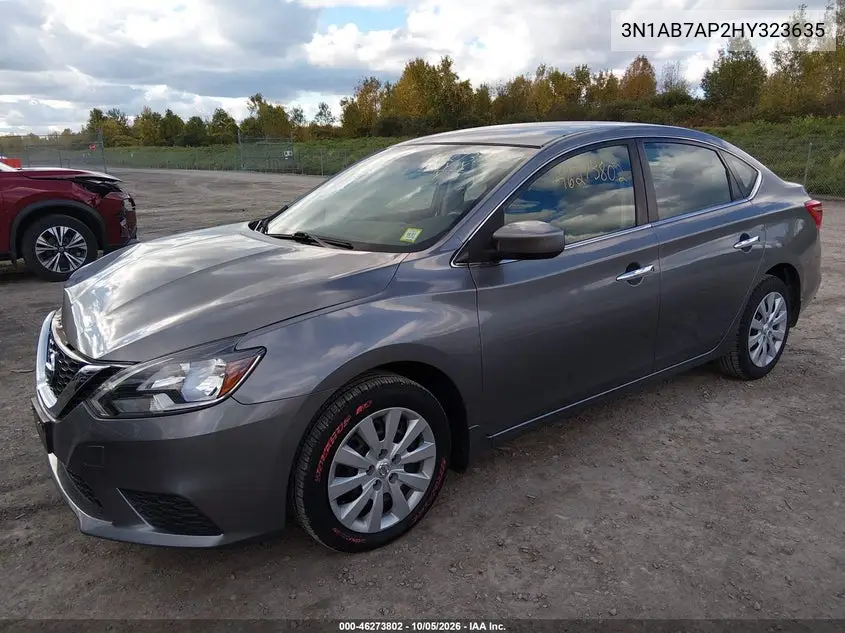 2017 NISSAN SENTRA VIN 3N1AB7AP2HY323635 — фото 2