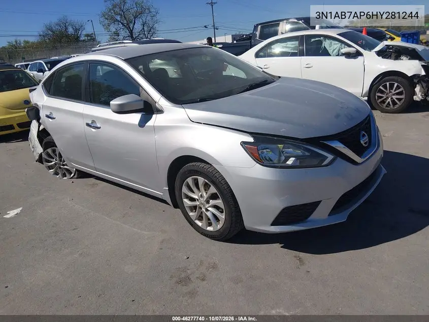NISSAN SENTRA 2017, VIN 3N1AB7AP6HY281244
