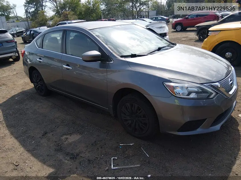 NISSAN SENTRA 2017, VIN 3N1AB7AP1HY229536