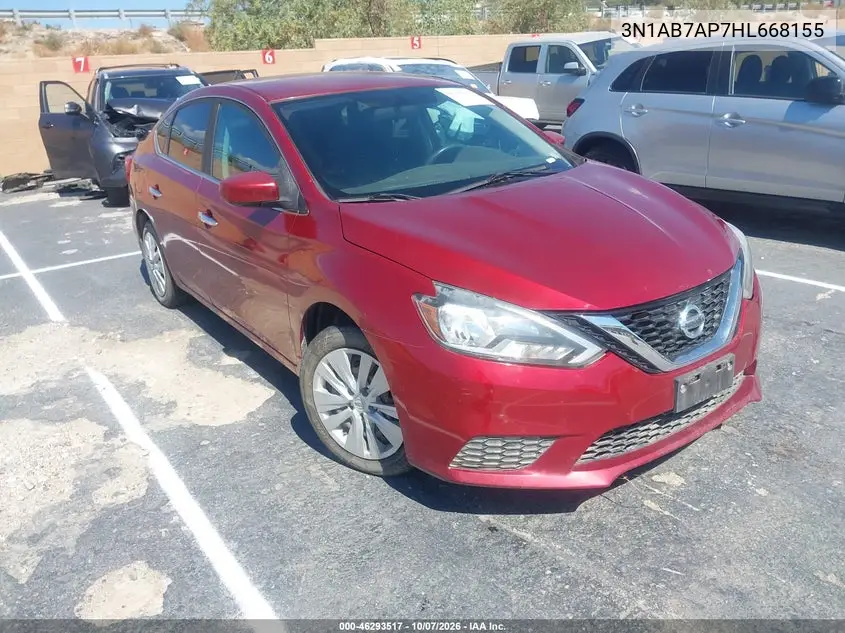 NISSAN SENTRA 2017, VIN 3N1AB7AP7HL668155