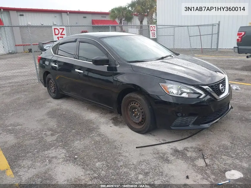 NISSAN SENTRA 2017, VIN 3N1AB7AP1HY360014