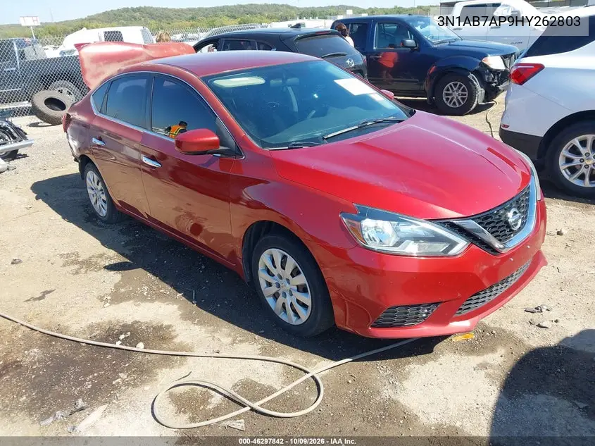 NISSAN SENTRA 2017, VIN 3N1AB7AP9HY262803
