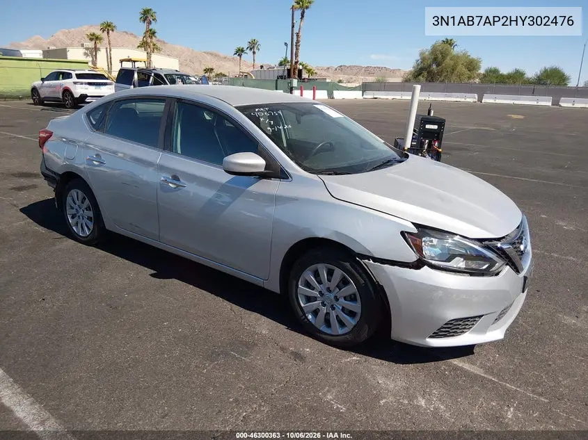 NISSAN SENTRA 2017, VIN 3N1AB7AP2HY302476