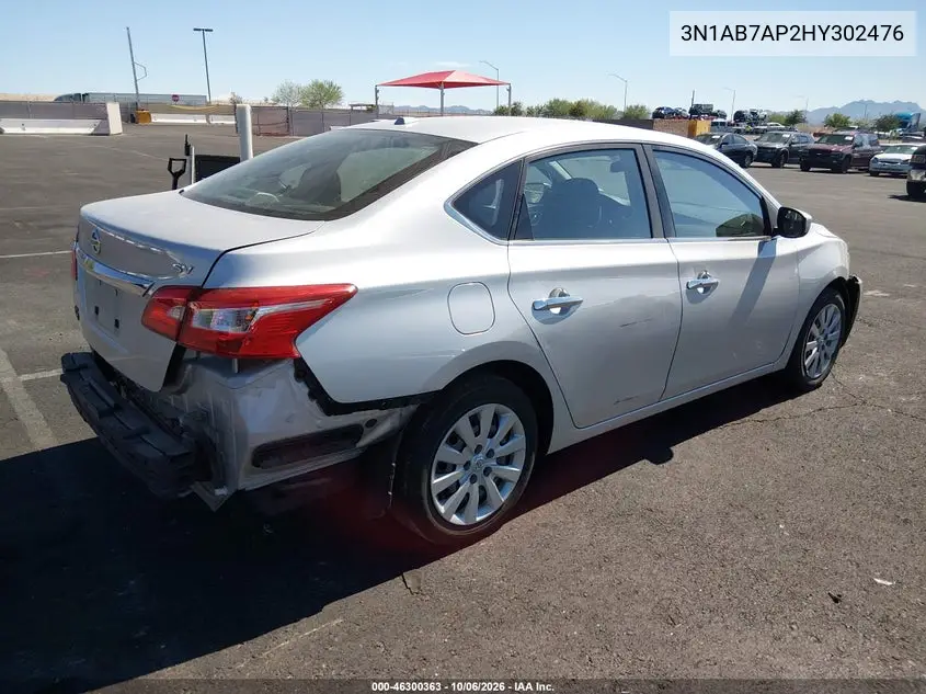 2017 NISSAN SENTRA VIN 3N1AB7AP2HY302476 — фото 4