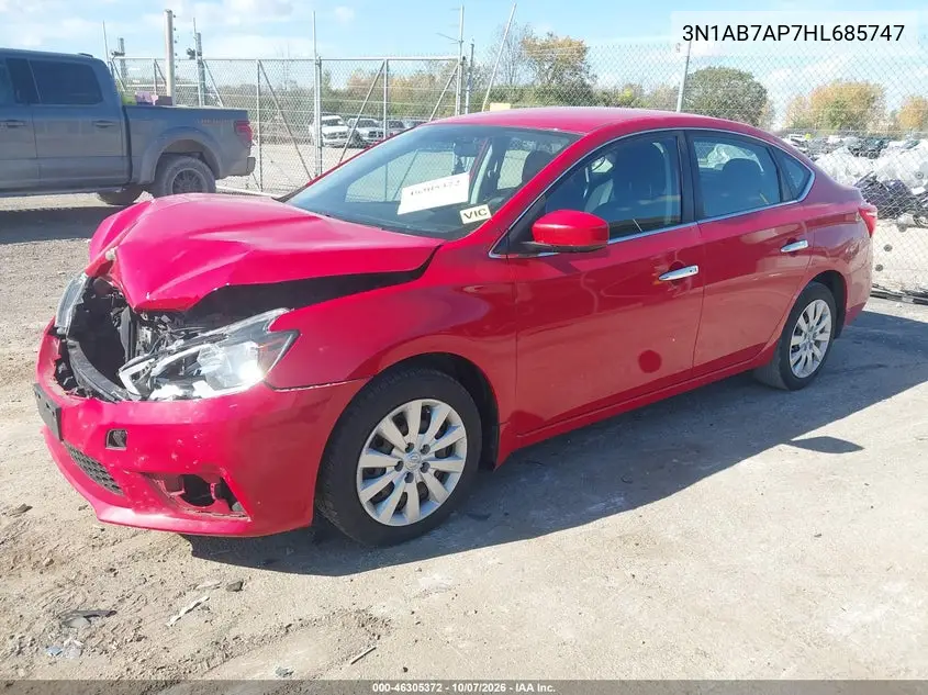 2017 NISSAN SENTRA VIN 3N1AB7AP7HL685747 — фото 2