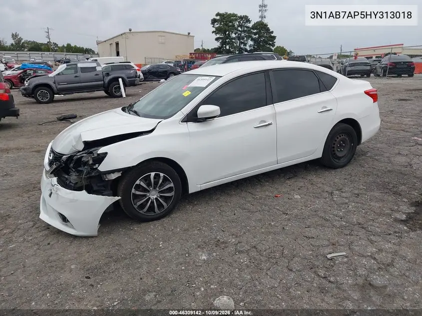 2017 NISSAN SENTRA VIN 3N1AB7AP5HY313018 — фото 2