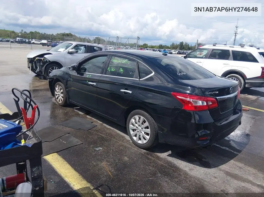 2017 NISSAN SENTRA VIN 3N1AB7AP6HY274648 — фото 3