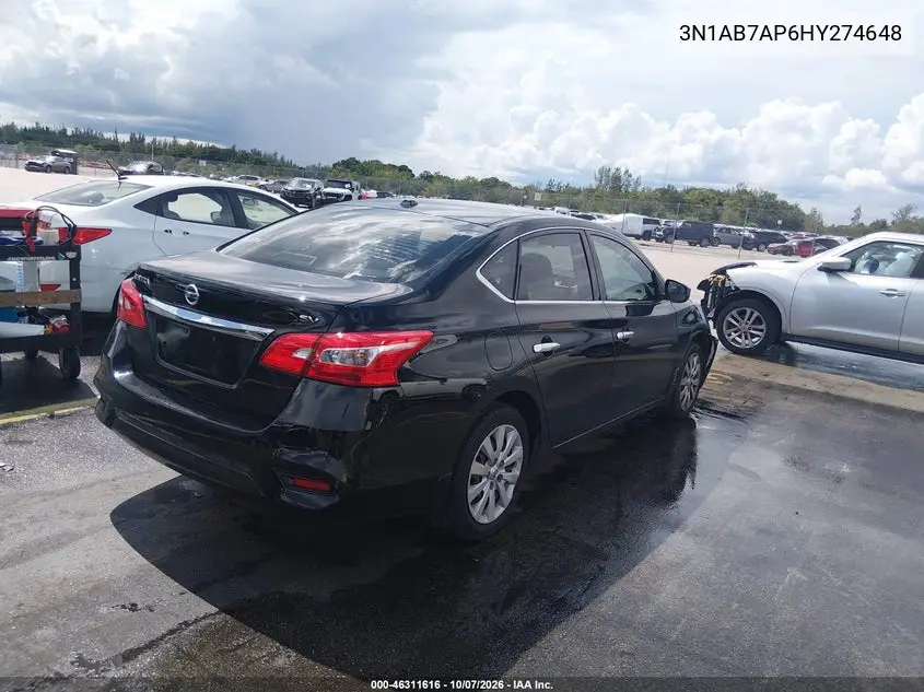 2017 NISSAN SENTRA VIN 3N1AB7AP6HY274648 — фото 4