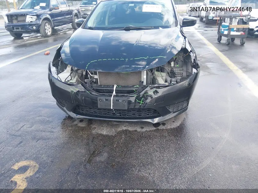 2017 NISSAN SENTRA VIN 3N1AB7AP6HY274648 — фото 6