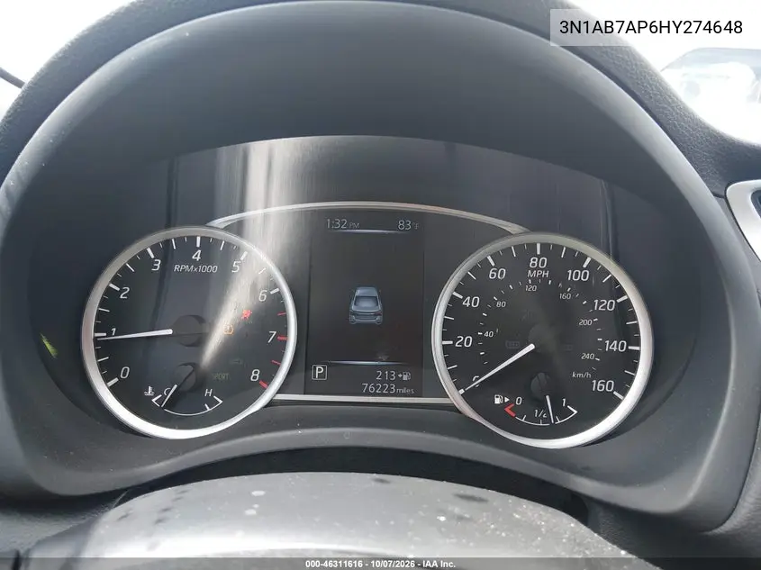 2017 NISSAN SENTRA VIN 3N1AB7AP6HY274648 — фото 7