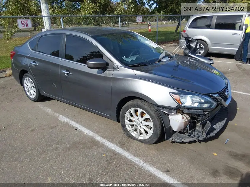 NISSAN SENTRA 2017, VIN 3N1AB7AP2HY334702
