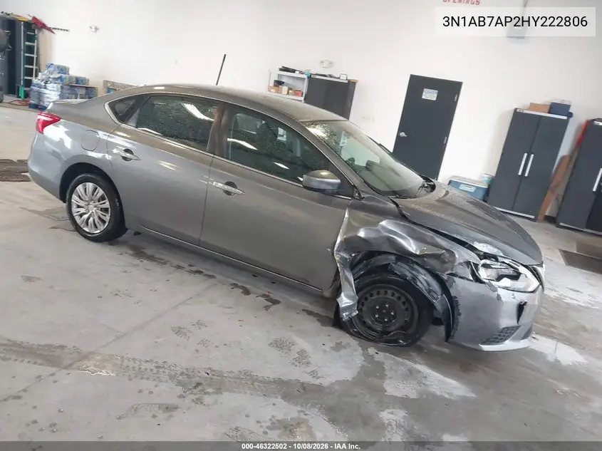 NISSAN SENTRA 2017, VIN 3N1AB7AP2HY222806