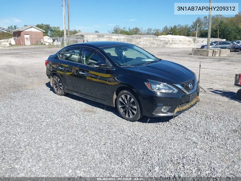 NISSAN SENTRA 2017, VIN 3N1AB7AP0HY209312