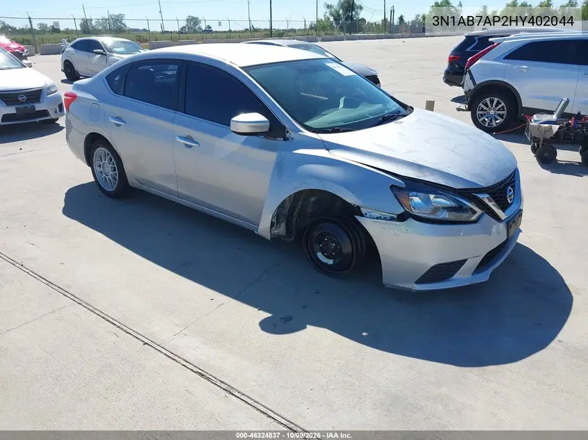 NISSAN SENTRA 2017, VIN 3N1AB7AP2HY402044
