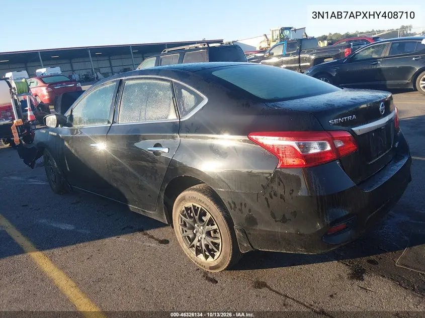 2017 NISSAN SENTRA VIN 3N1AB7APXHY408710 — фото 3