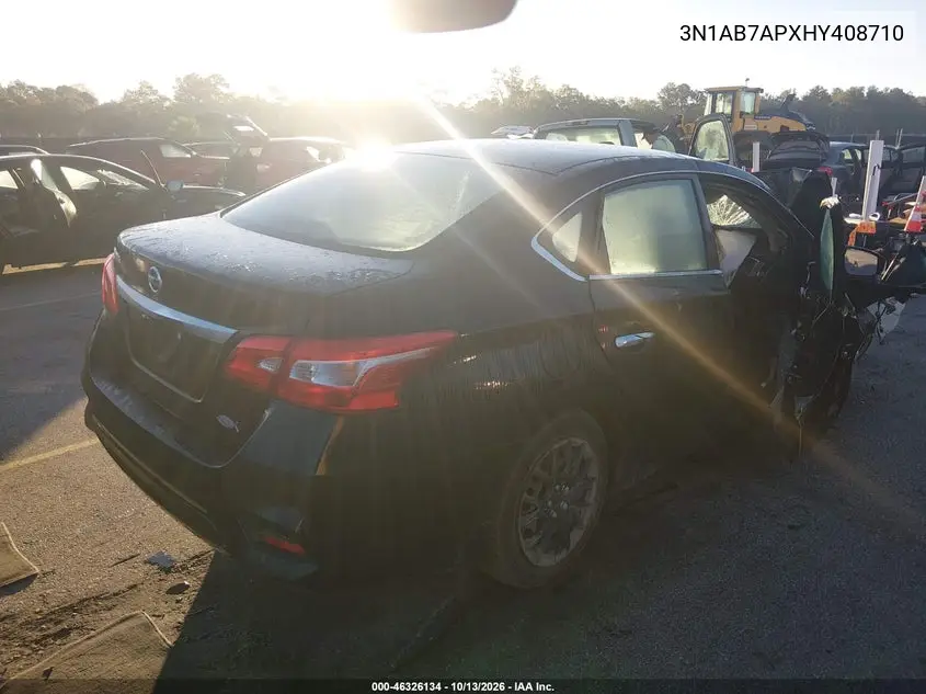 2017 NISSAN SENTRA VIN 3N1AB7APXHY408710 — фото 4