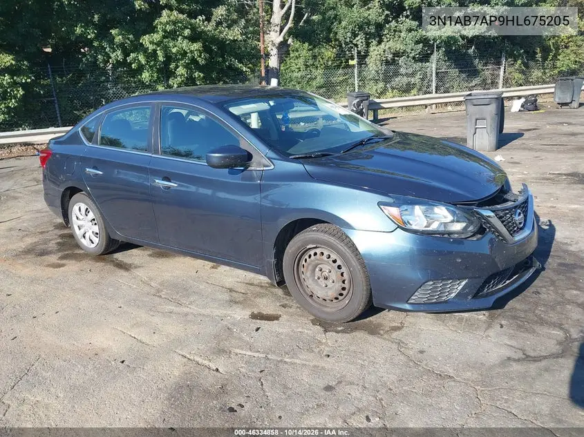 NISSAN SENTRA 2017, VIN 3N1AB7AP9HL675205