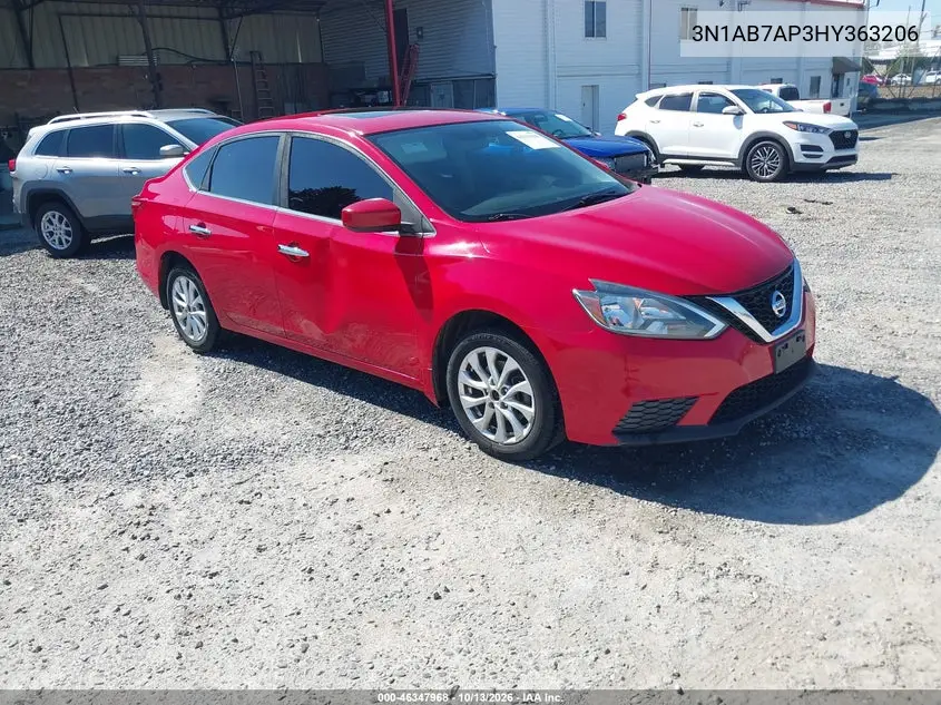 NISSAN SENTRA 2017, VIN 3N1AB7AP3HY363206