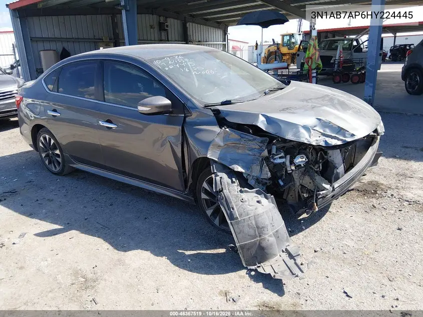 NISSAN SENTRA 2017, VIN 3N1AB7AP6HY224445
